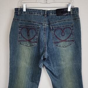 Y2K 90s Vintage Velour Detailed Denim Joe Boxer Studded Jeans